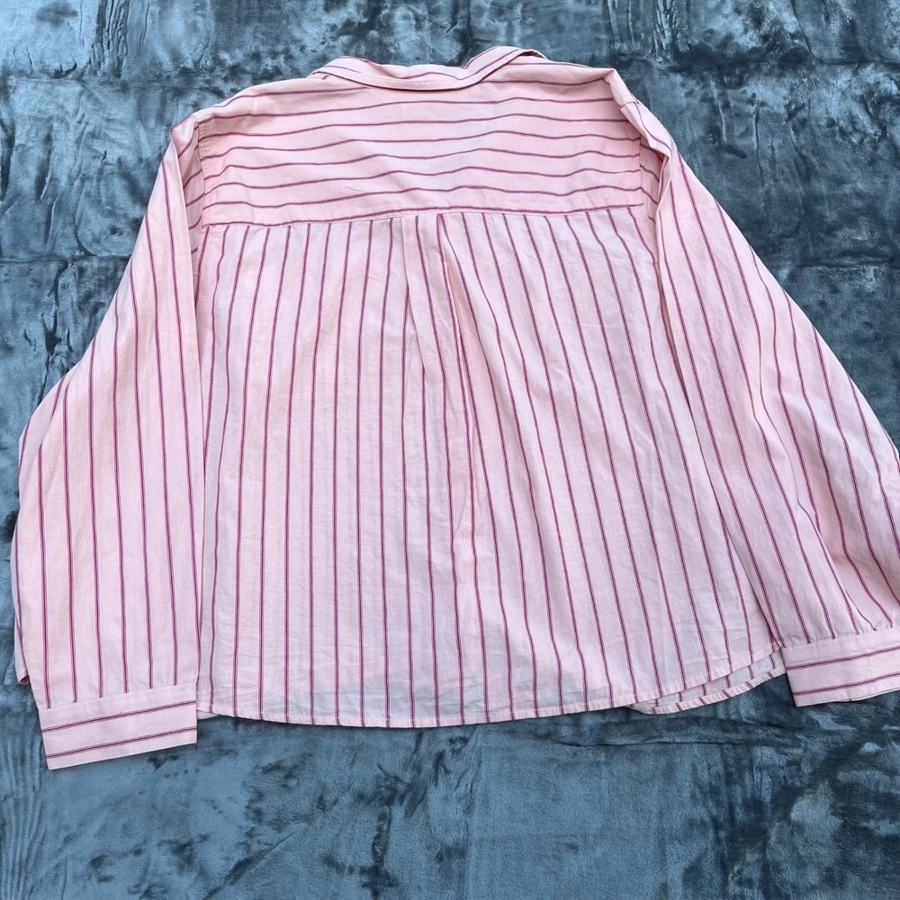 Wonderly Pink Burgundy Striped Button Down Shirt Long Sleeve Plus 4X NWT - Picture 5 of 9